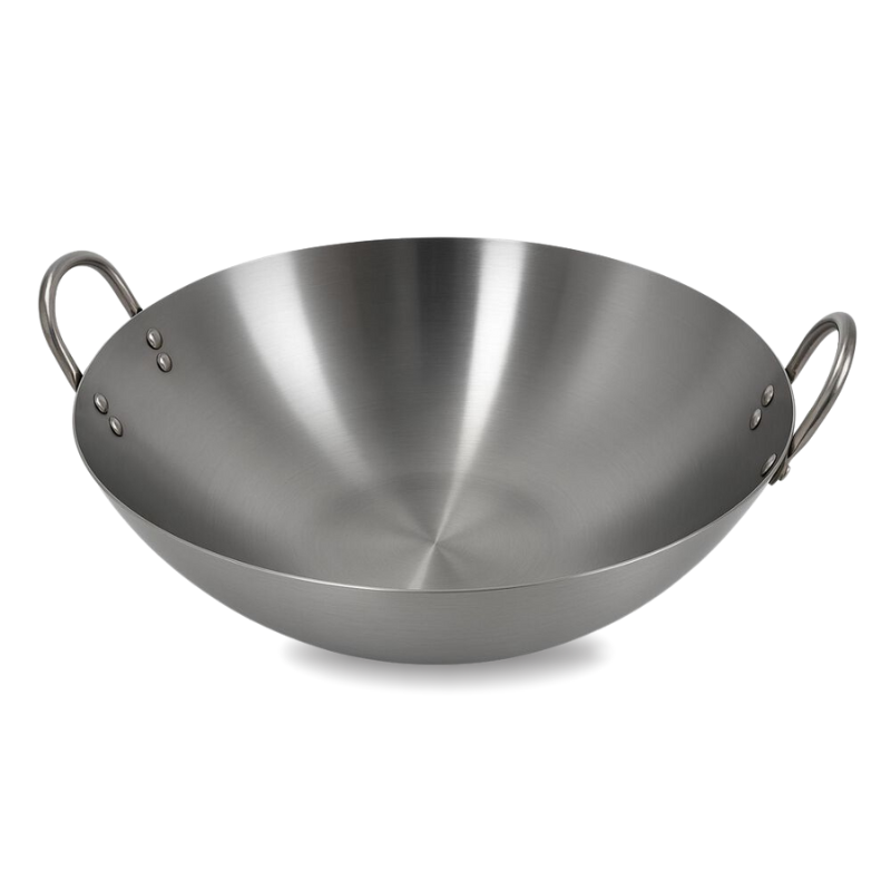 Wok Acero Inoxidable Profesional 40cm para Cocina Asiática Multiuso.