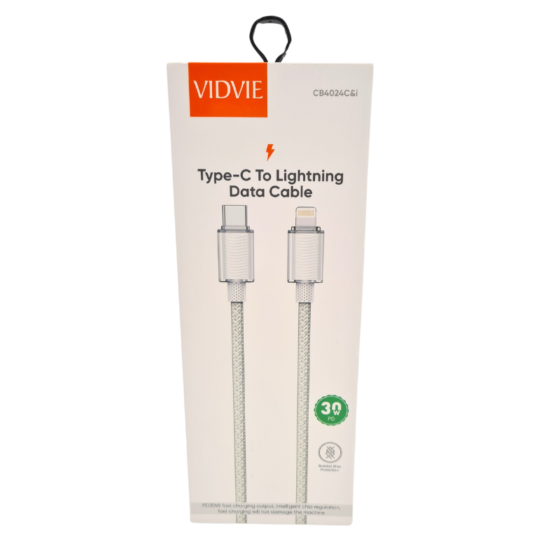 Cable Vidvie USB-C/Lightning 1.2m blanco CB4024C&i.