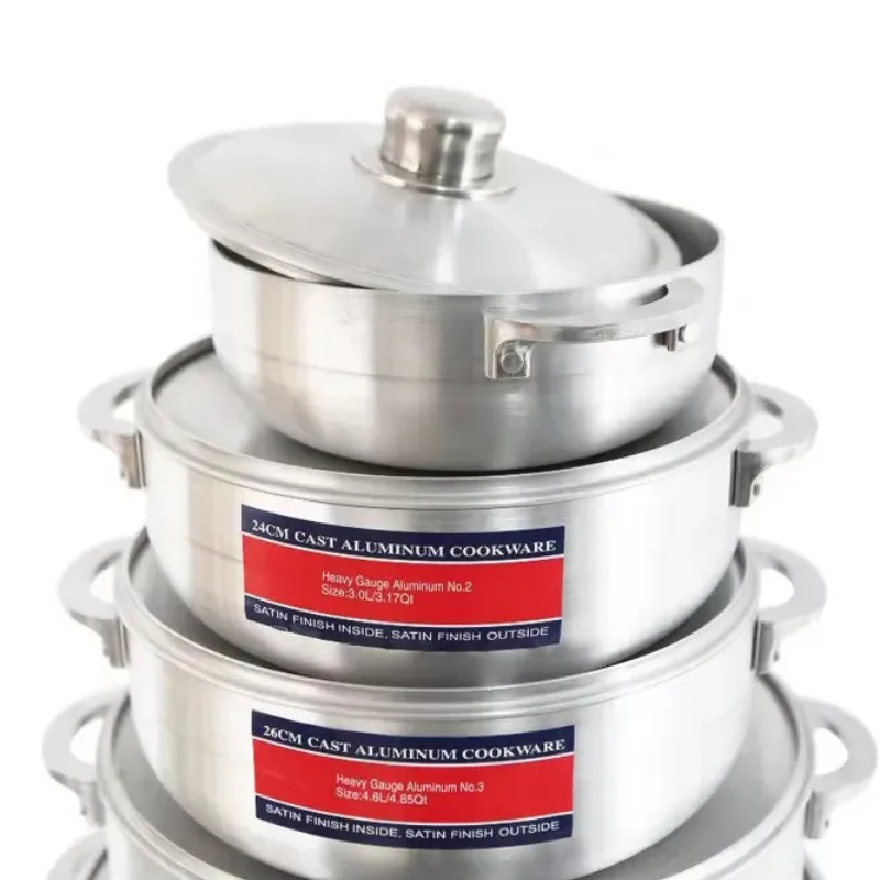 Juego Calderos Aluminio 12 Piezas Con Tapa Cocina Gas/Olla Fogón.