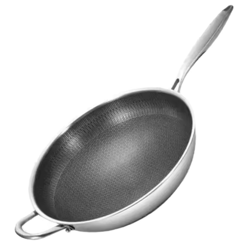 Wok Acero Inoxidable 34cm Antiadherente Panal Doble Asa Gas/Inducción