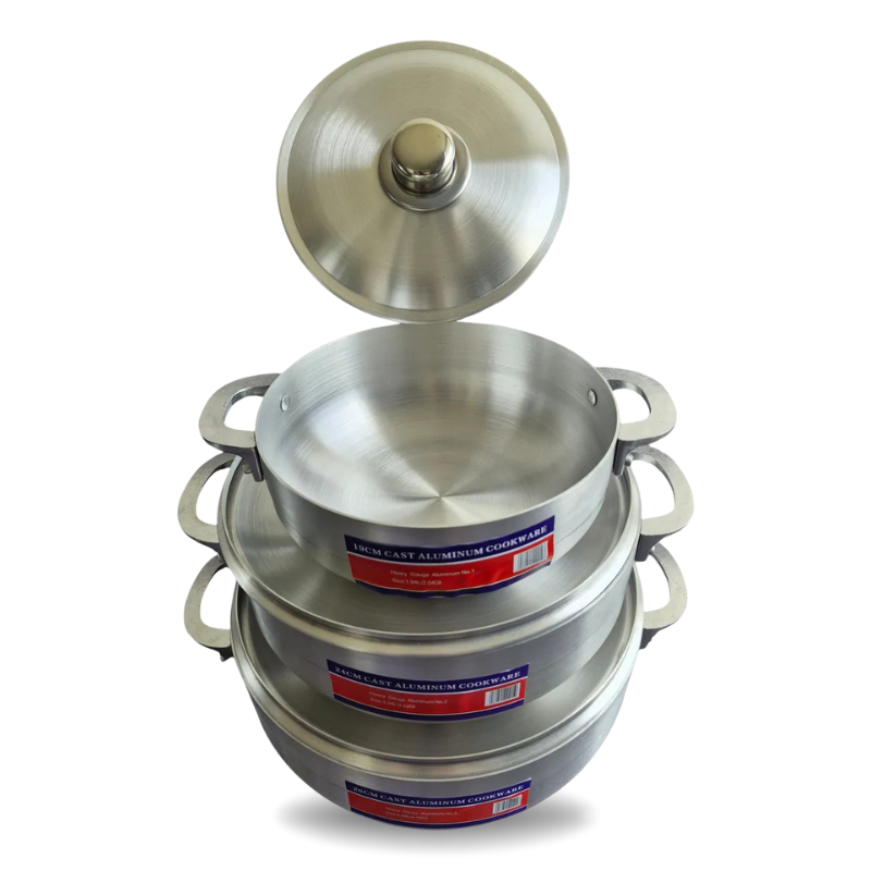 Juego Calderos Aluminio 12 Piezas Con Tapa Cocina Gas/Olla Fogón.