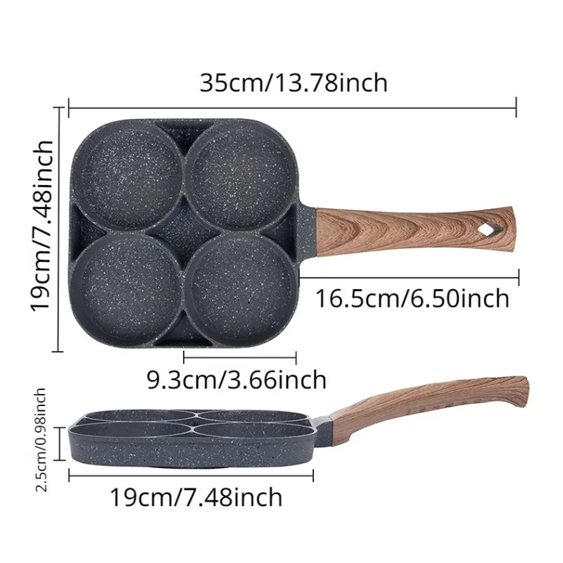 Sartén para desayunos multifuncional 4 en 1