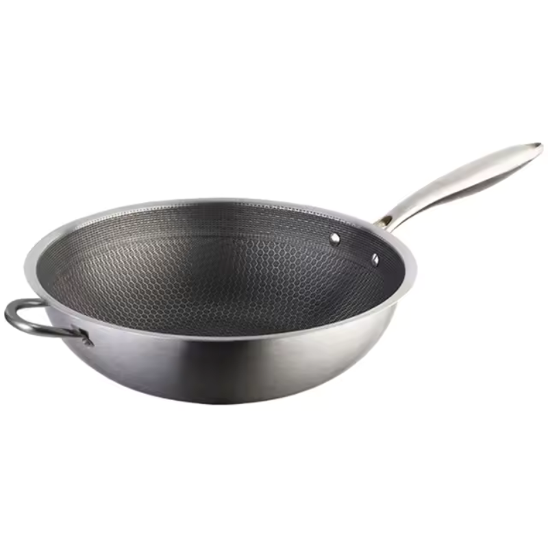 Wok Acero Inoxidable 34cm Antiadherente Panal Doble Asa Gas/Inducción