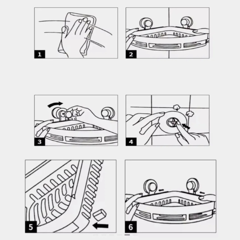 Organizador Para Baño Con Ventosa Succión Fuerte 4KG Estante Esquinero Sin Taladro